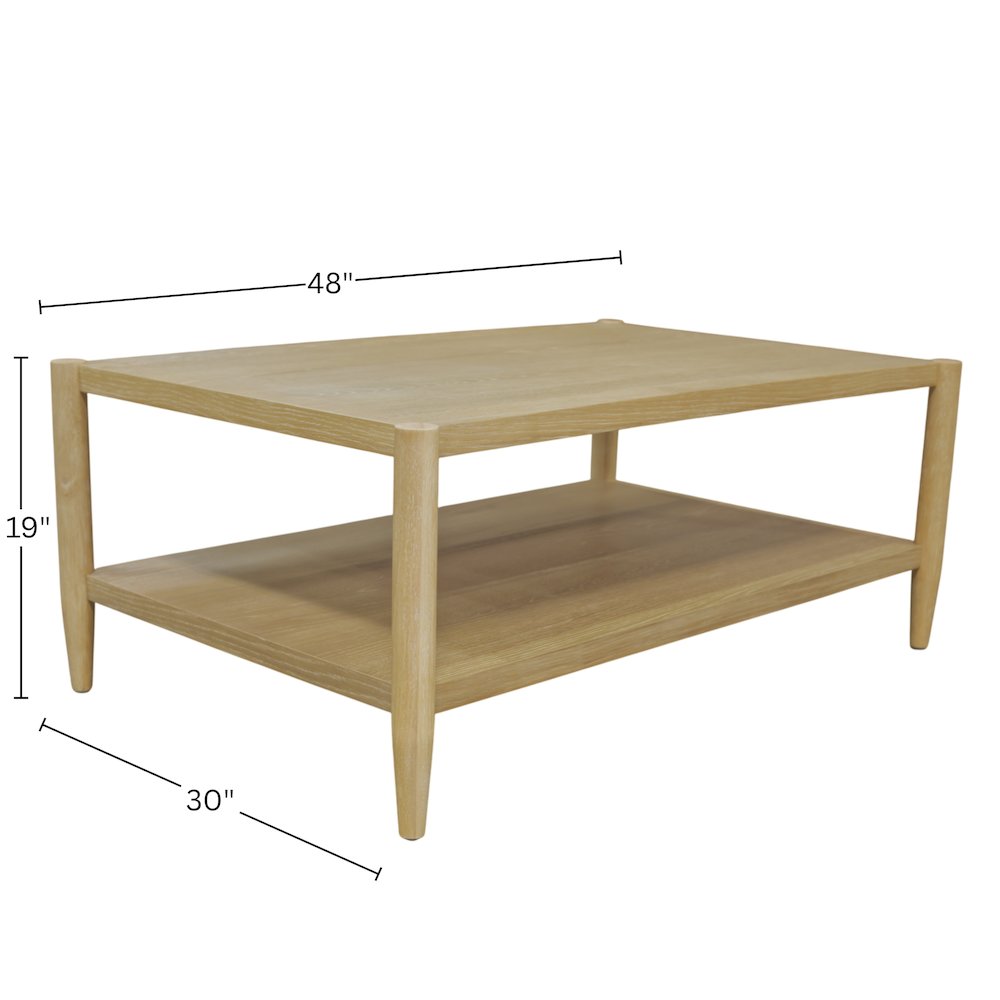 Sinclair Rectangular Coffee Table, Natural
