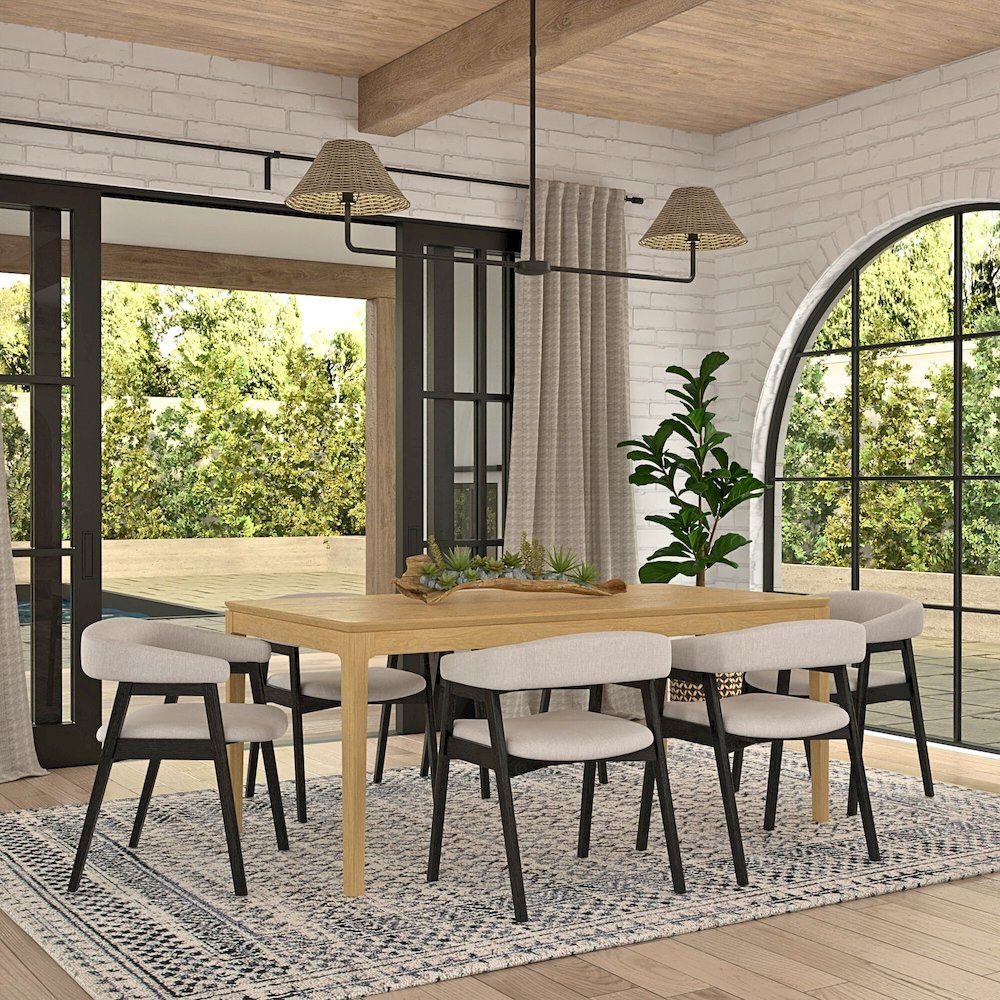 Cove Rectangular Dining Table, Light Oak