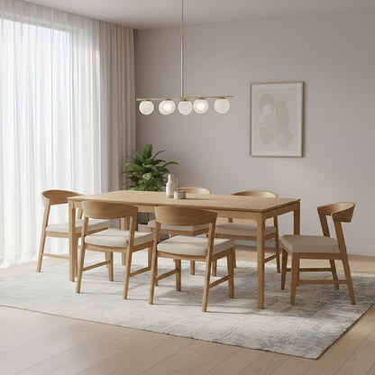 Cove Rectangular Dining Table, Light Oak