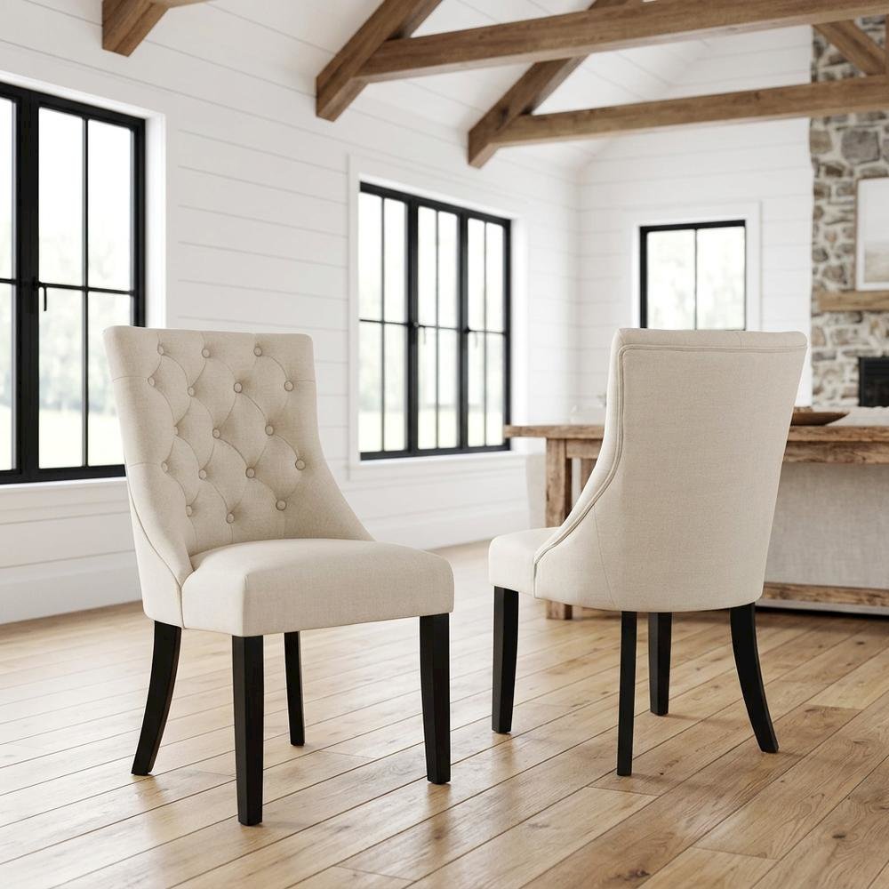 Polyester Fabric Upholstered Accent Side Chairs for Living Room,Set of 2