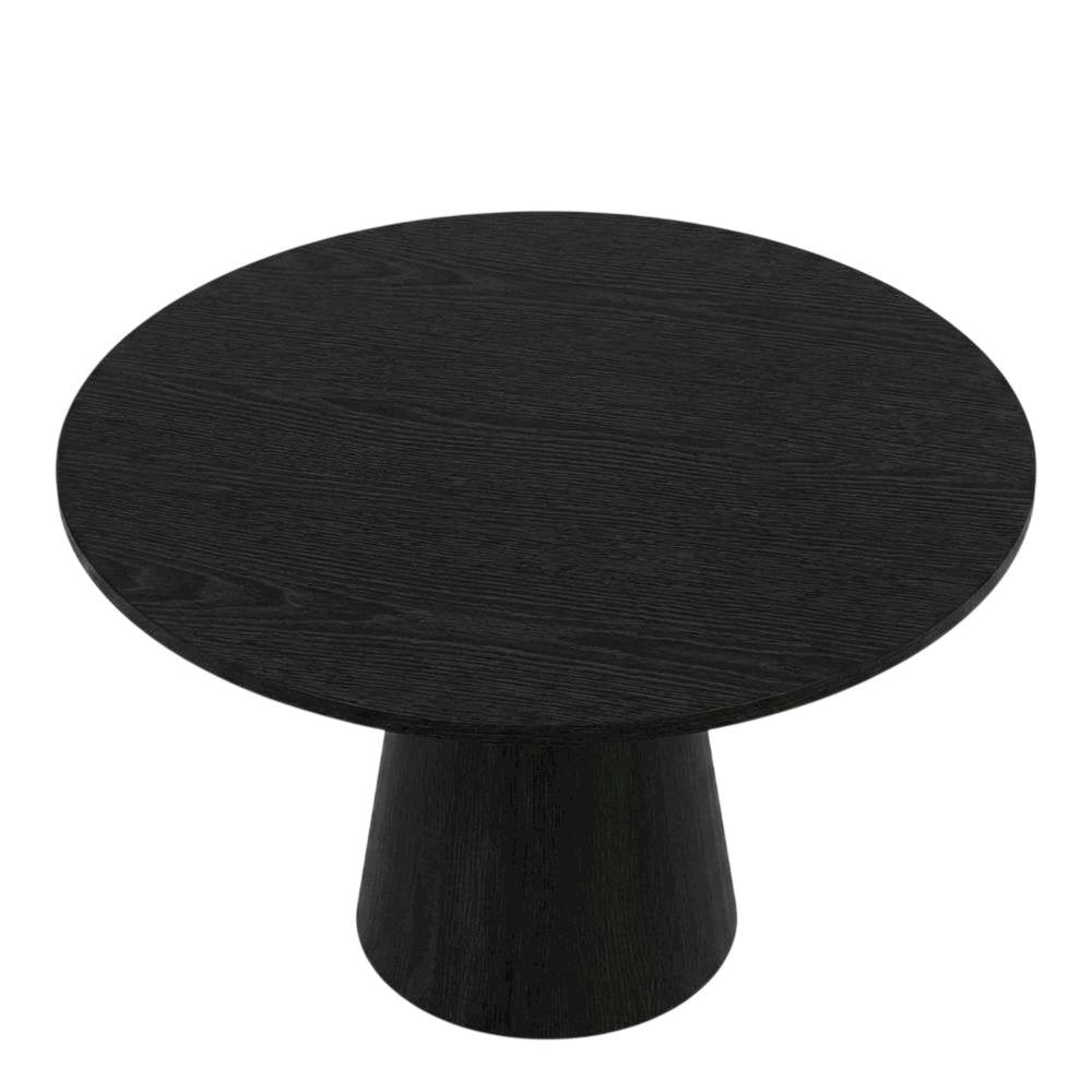 Black Round Dining Table, Mid-Century Modern Style, Seats 4