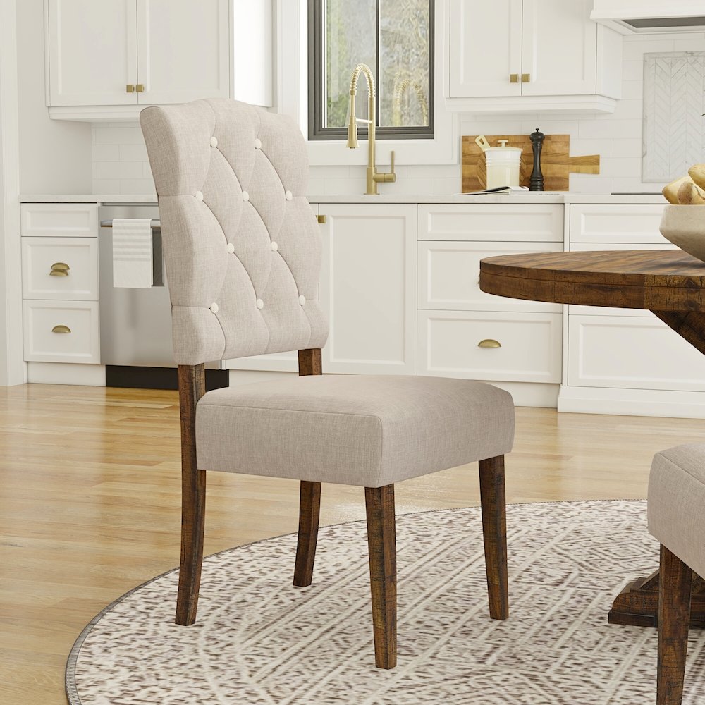 Newberry Set of 2 Side Chairs, Medium Brown