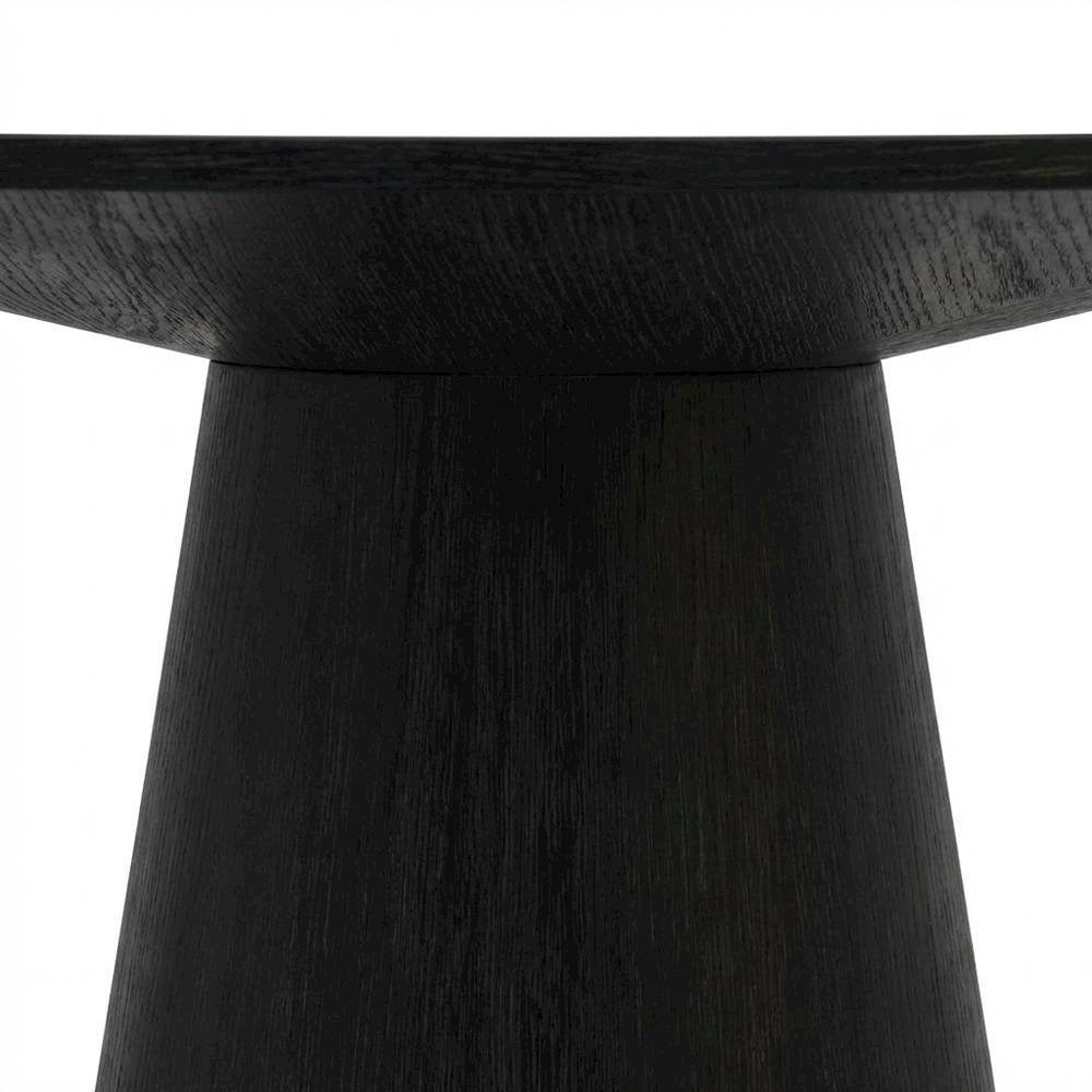 Black Round Dining Table, Mid-Century Modern Style, Seats 4