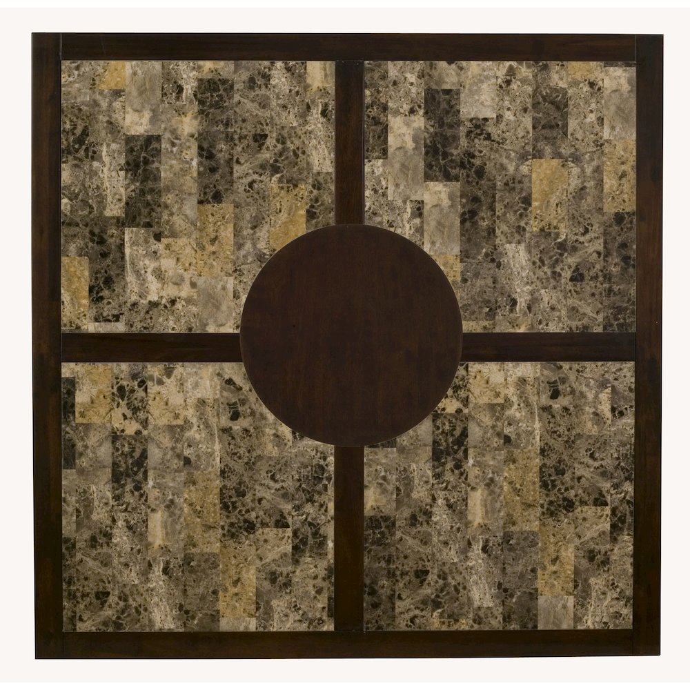 Capitola Faux Marble Large Pub Table w/ Removable 18" Lazy Susan, Espresso