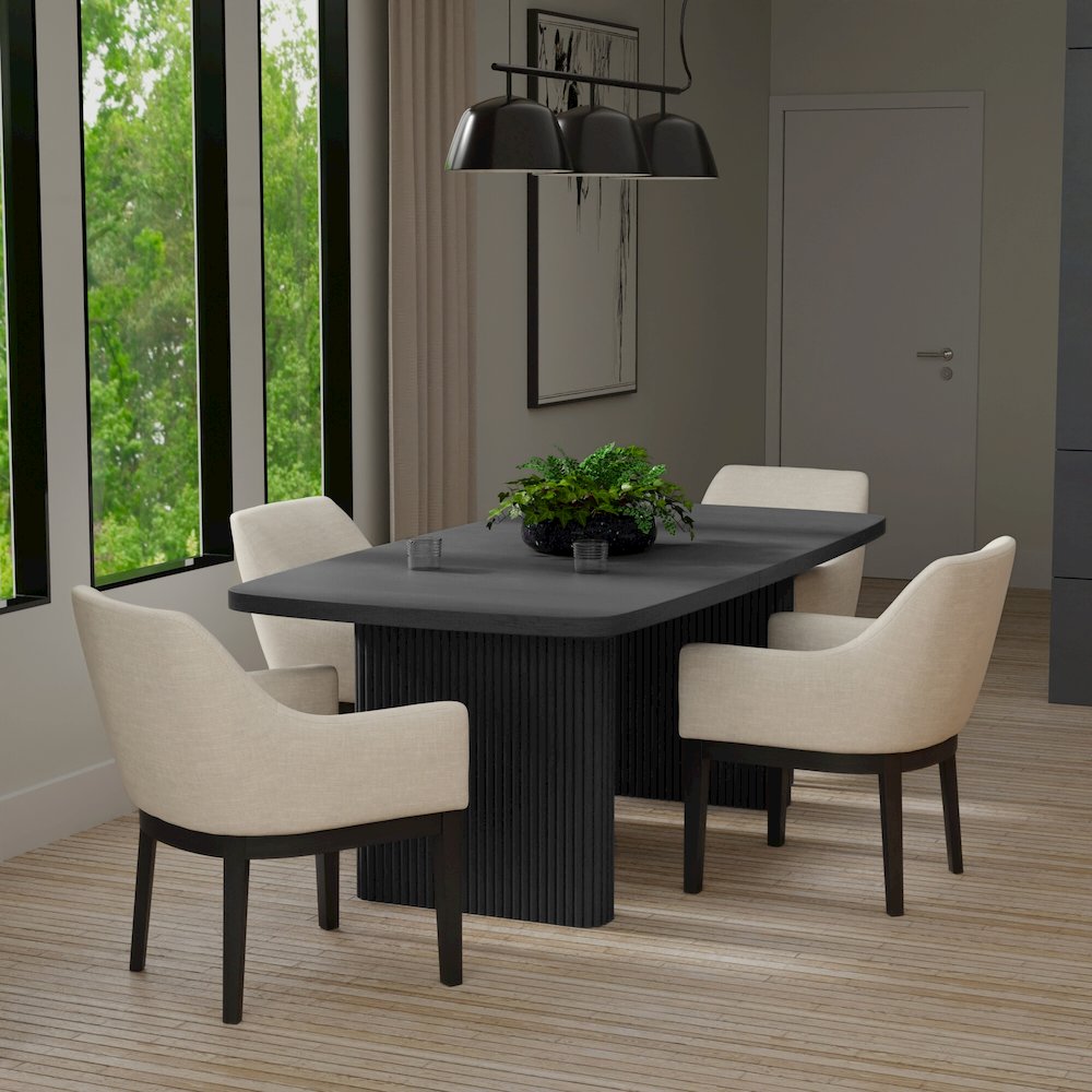 Reba Rectangular Dining Table, Black