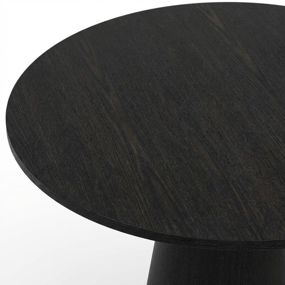 Black Round Dining Table, Mid-Century Modern Style, Seats 4