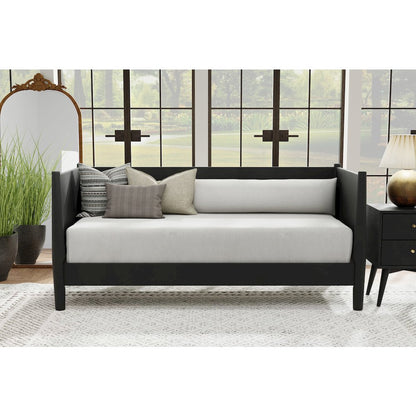 Flynn Mid Century Modern Twin Size Day Bed, Black