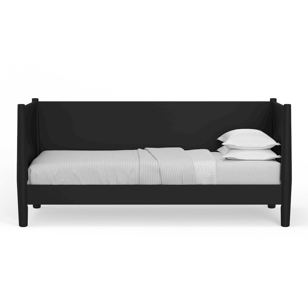 Flynn Mid Century Modern Twin Size Day Bed, Black