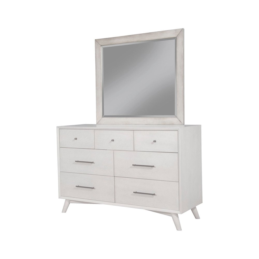 Flynn Mid Century Modern Mirror, Gray