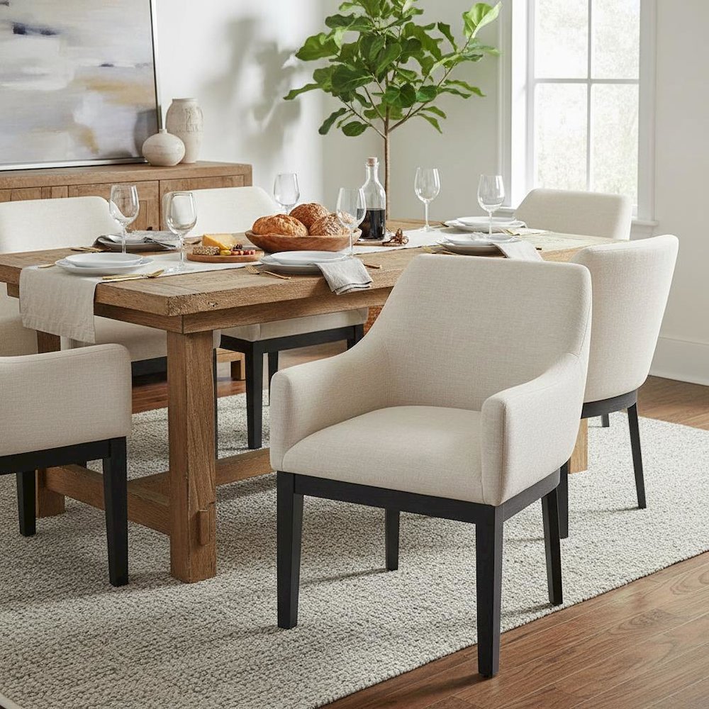 Modern Upholstered Side Chairs Set of 2 with Comfortable Seating Stylish Design