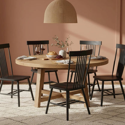 Black Side Chair Modern Farmhouse Design with Comfortable Seating