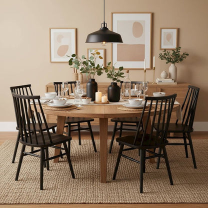 Farmhouse Side Chairs Set of 2 with Wooden Frame and Comfortable Seating