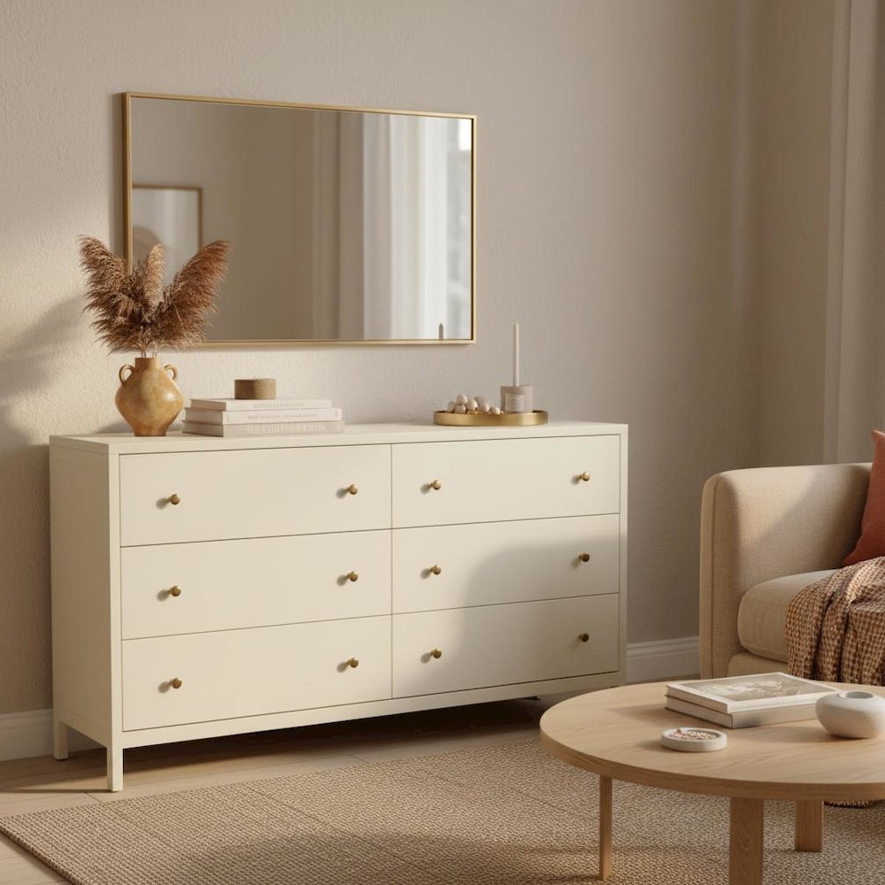 Modern Farmhouse Dresser with Multiple Drawers and Spacious Storage