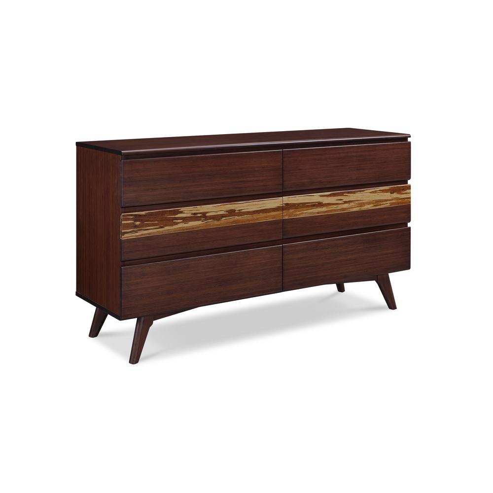 Azara Six Drawer Double Dresser, Sable