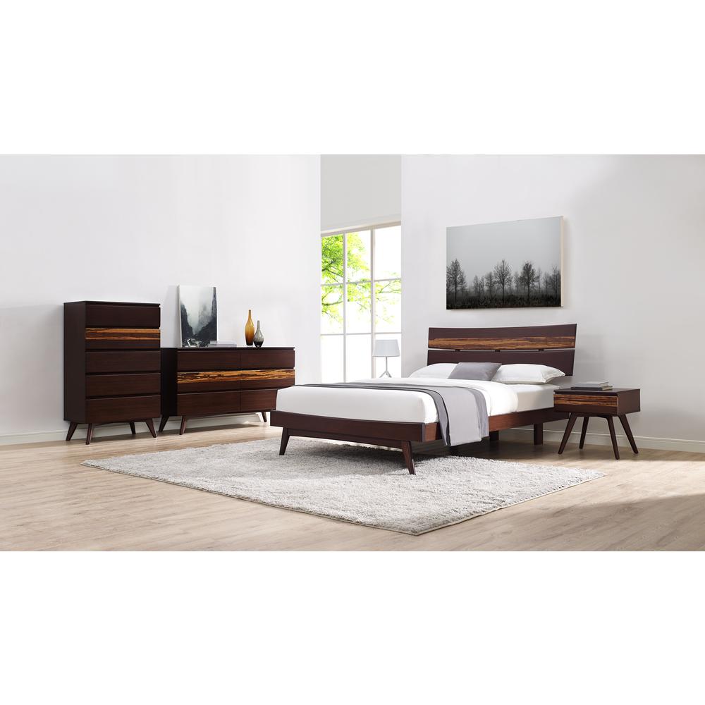 Azara California King Platform Bed, Sable