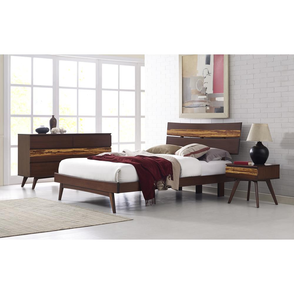 Azara California King Platform Bed, Sable