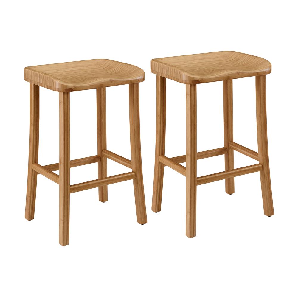 Tulip Bar Height Stool, Caramelized, (Set of 2)