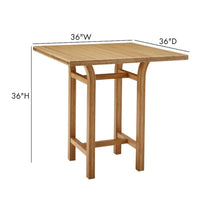 Solid Bamboo Bar Height Table – Tall Square Table in Caramelized Finish