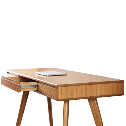 Solid Bamboo Desk in Caramel Finish – Wooden Desk with Three Drawers