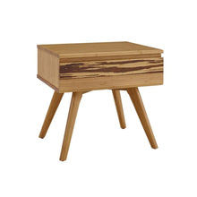 Caramelized Solid Bamboo Bed Side Table – Wood Nightstand with 1 Drawer