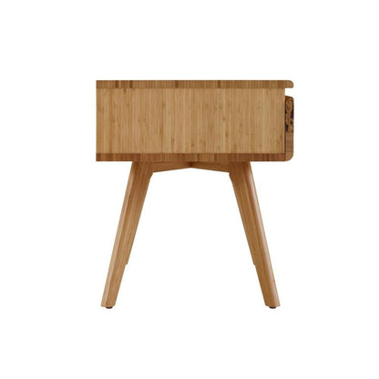 Caramelized Solid Bamboo Bed Side Table – Wood Nightstand with 1 Drawer