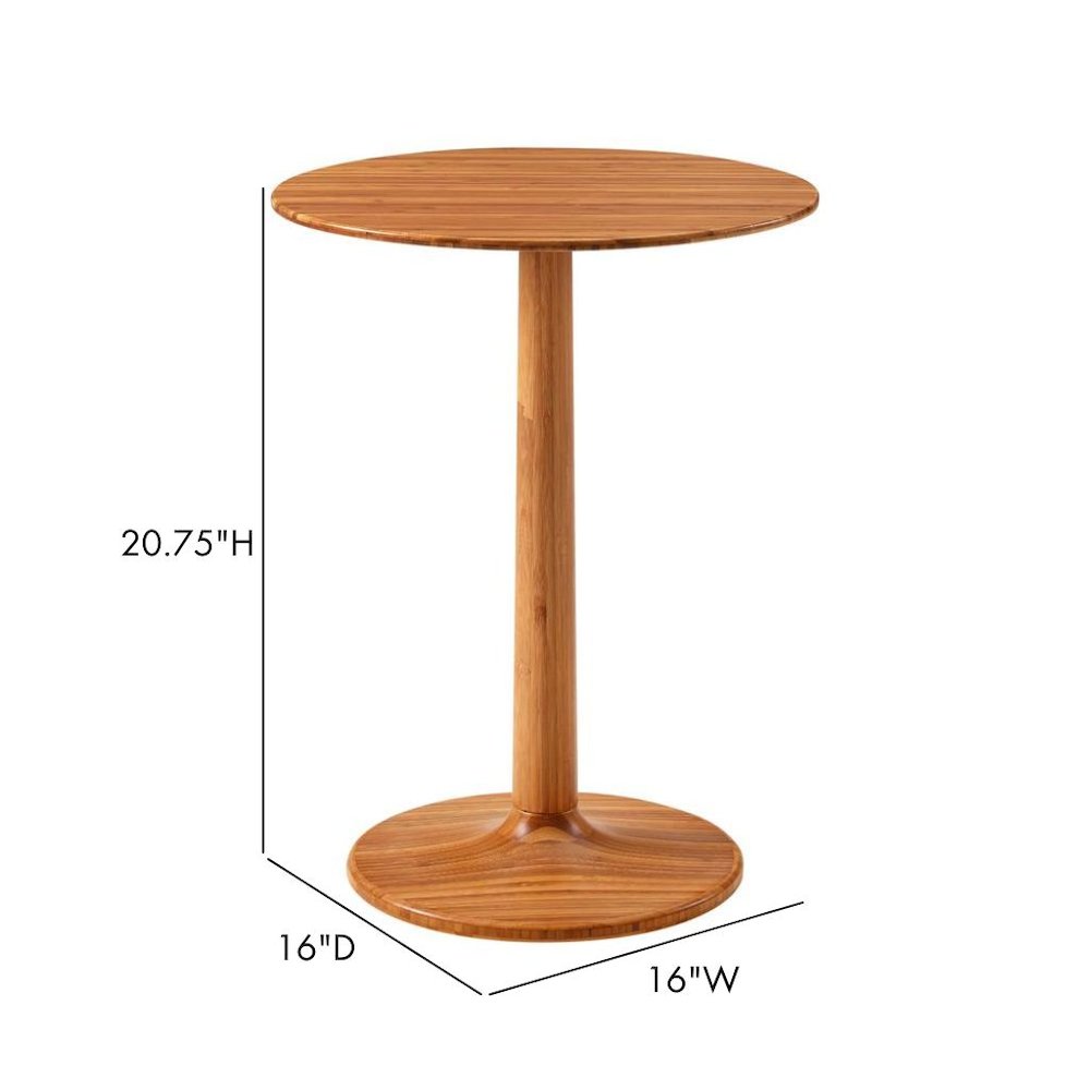 Amber Bamboo Side Table – Solid Wood Minimalist End Table for Living Room