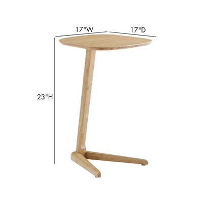 Beige Bamboo Side Table – Solid Wood Minimalist End Table in Wheat Finish