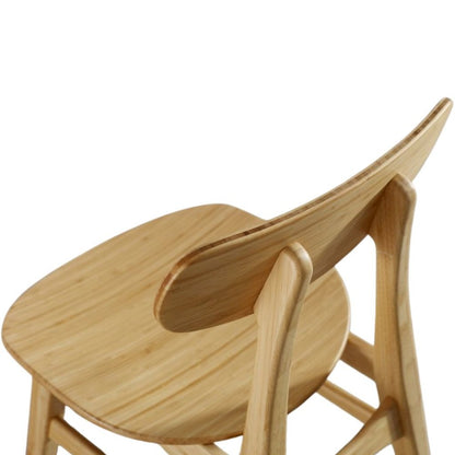 Bamboo Dining Chairs – Light Wood Kitchen Chair Set of 2 in Wheat Finish