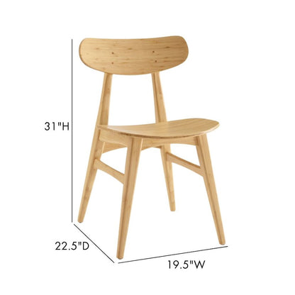 Bamboo Dining Chairs – Light Wood Kitchen Chair Set of 2 in Wheat Finish