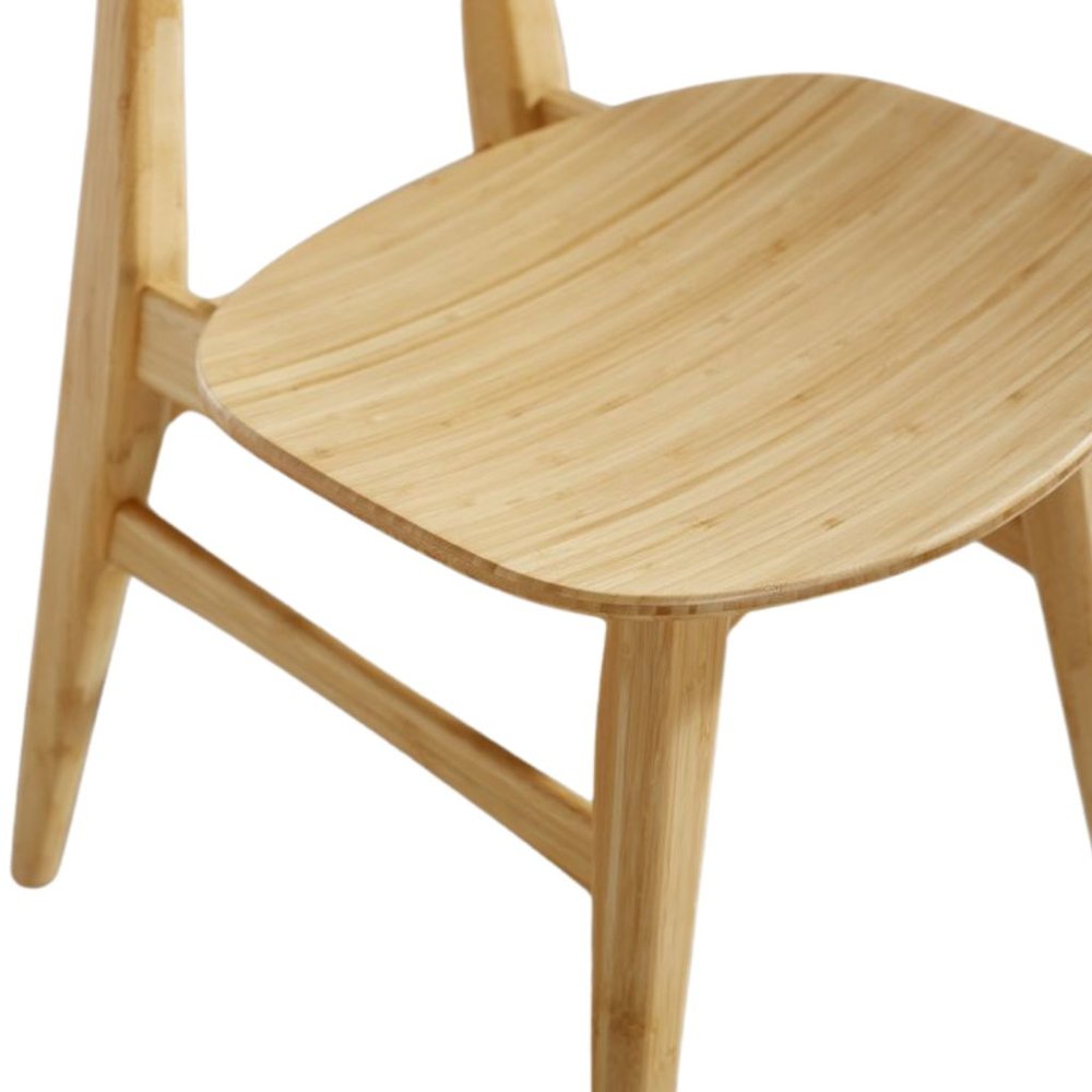 Bamboo Dining Chairs – Light Wood Kitchen Chair Set of 2 in Wheat Finish