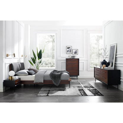 Park Avenue King Platform Bed with Fabric, Ruby
