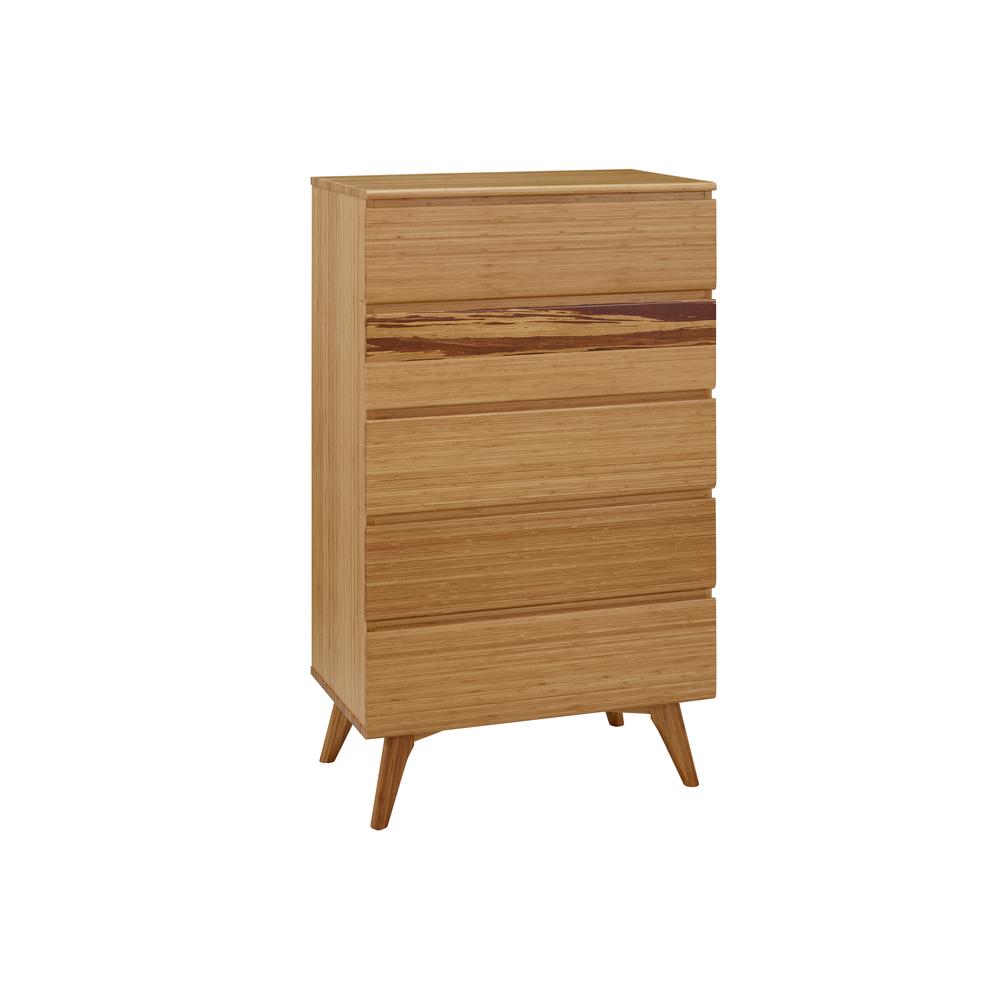 Azara Five Drawer High Chest, Caramelized
