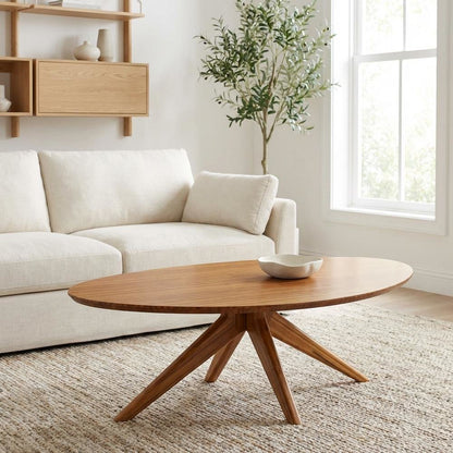 Amber Coffee Table with 100% Bamboo Construction and Mid Century Modern Design