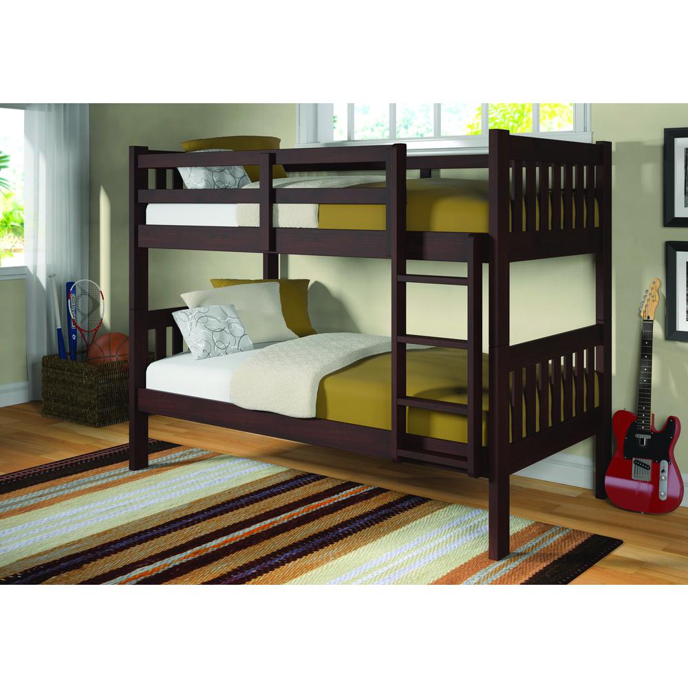 Twin/Twin Mission Bunk Bed, Drawers Or Trundle Not Included