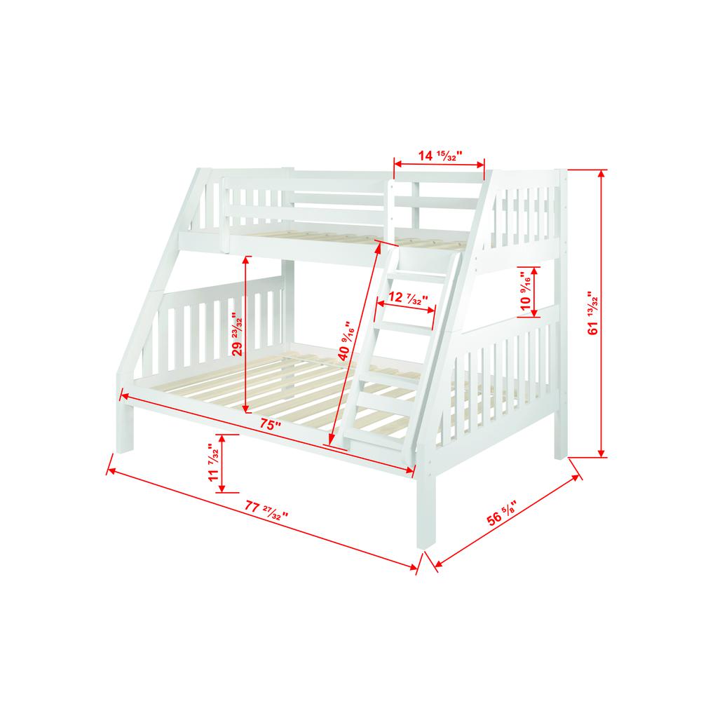 Twin/Full Mission Bunk Bed White