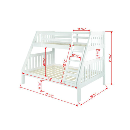 Twin/Full Mission Bunk Bed White