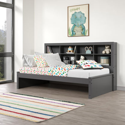 TWIN BOOKCASE DAYBED GARK GREY