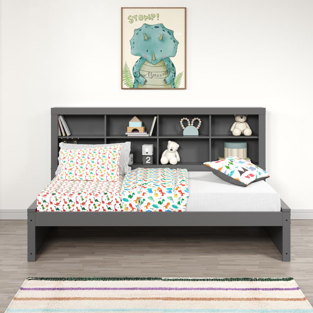 TWIN BOOKCASE DAYBED GARK GREY
