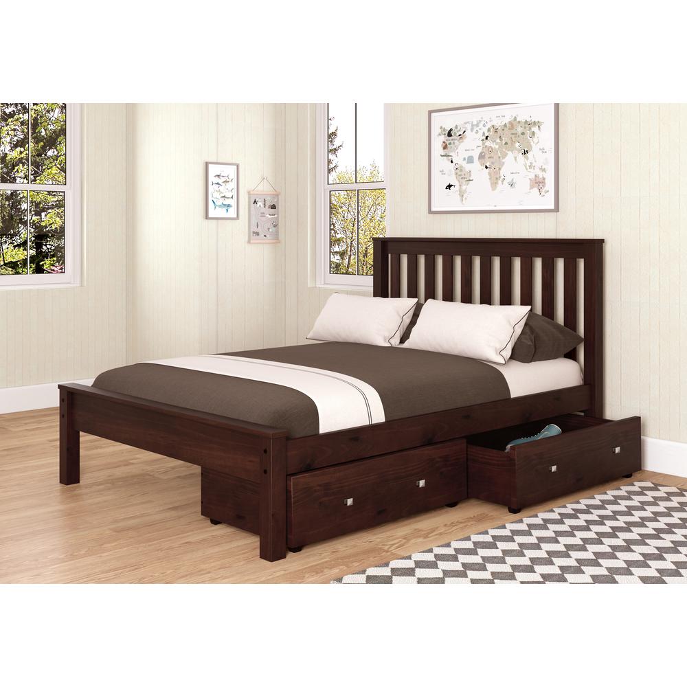 Full Contempo Bed W/Dual Under Bed Drawers