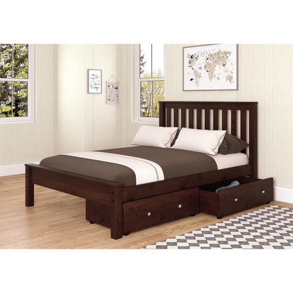Full Contempo Bed W/Dual Under Bed Drawers