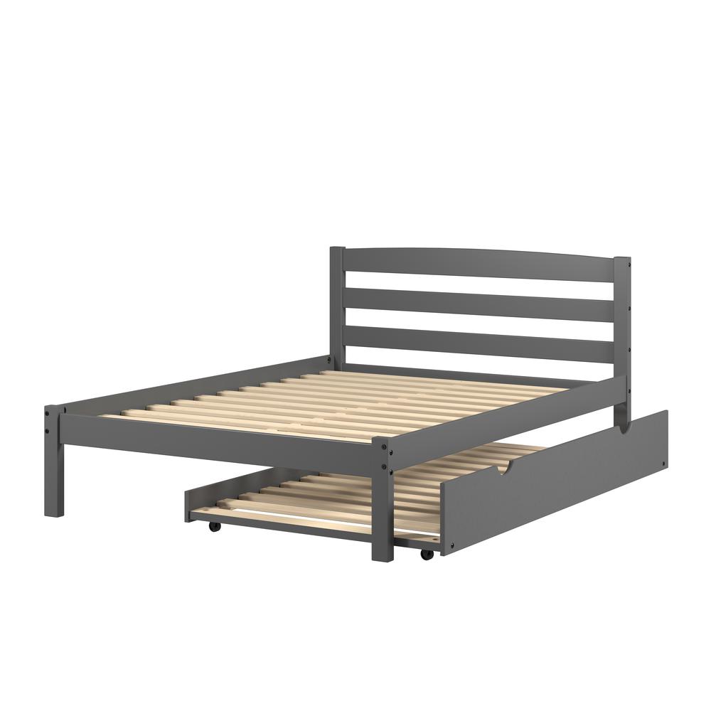 FULL ECONO BED WITH TRUNDLE BED DARK GREY FINISH