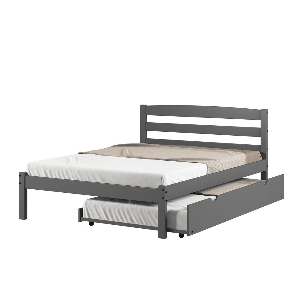 FULL ECONO BED WITH TRUNDLE BED DARK GREY FINISH