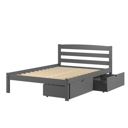 FULL ECONO BED WITH DUAL UNDER BED DRAWERS DARK GREY FINISH