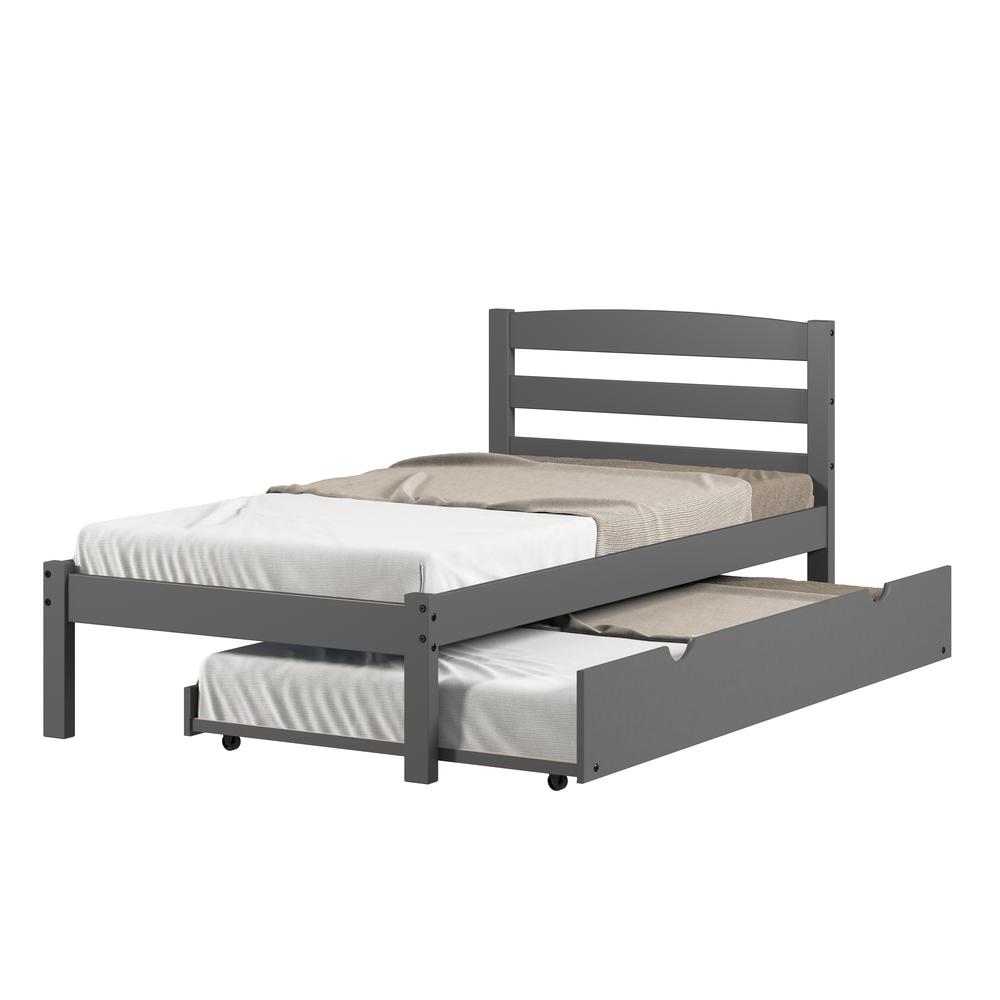 TWIN ECONO BED WITH TRUNDLE BED DARK GREY FINISH