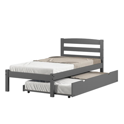 TWIN ECONO BED WITH TRUNDLE BED DARK GREY FINISH