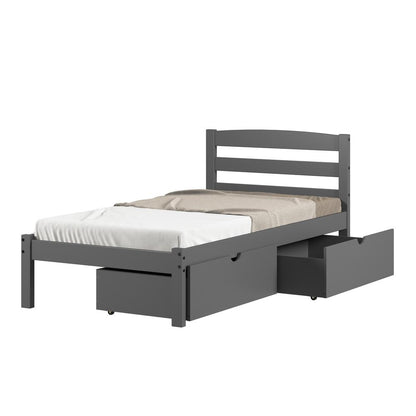 TWIN ECONO BED WITH DUAL UNDER BED DRAWER DARK GREY FINISH