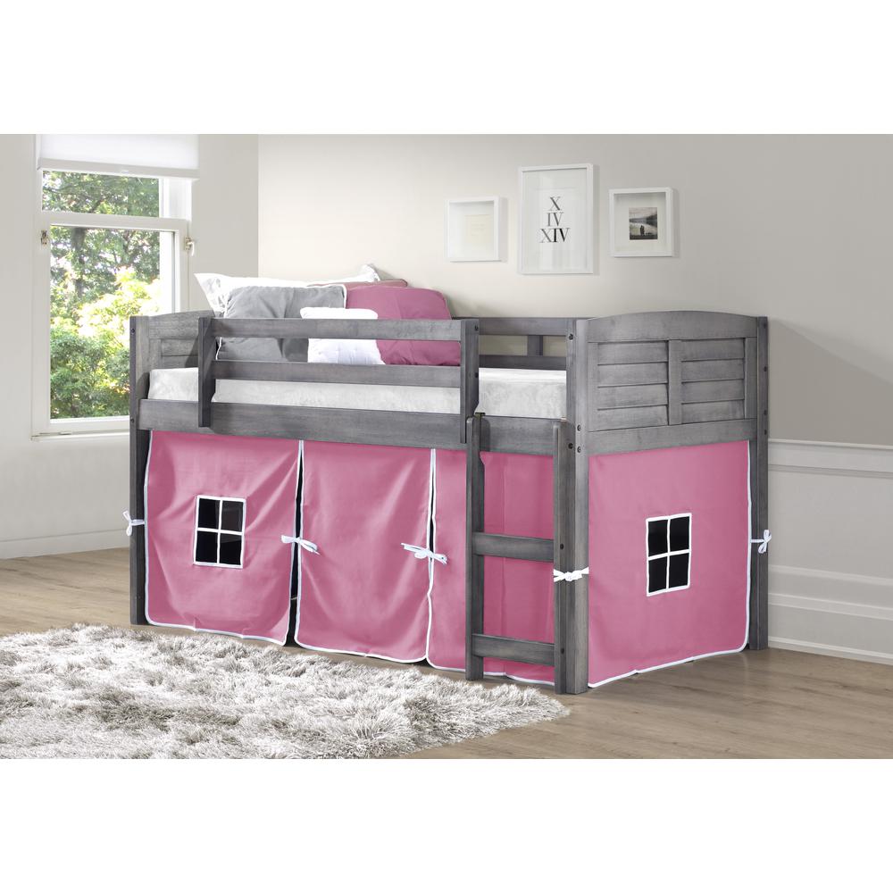 LOUVER LOW LOFT ANTIQUE GREY W/ PINK TENT KIT