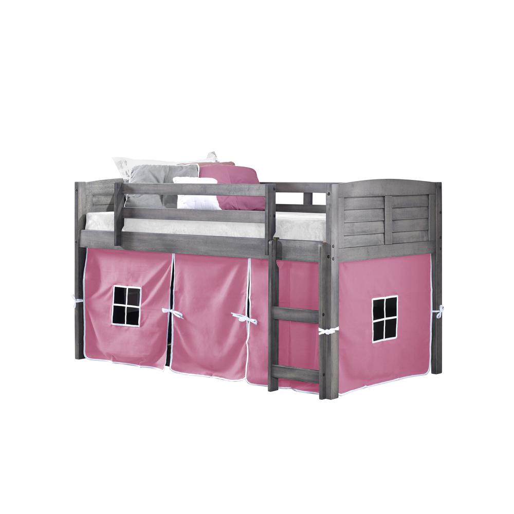 LOUVER LOW LOFT ANTIQUE GREY W/ PINK TENT KIT