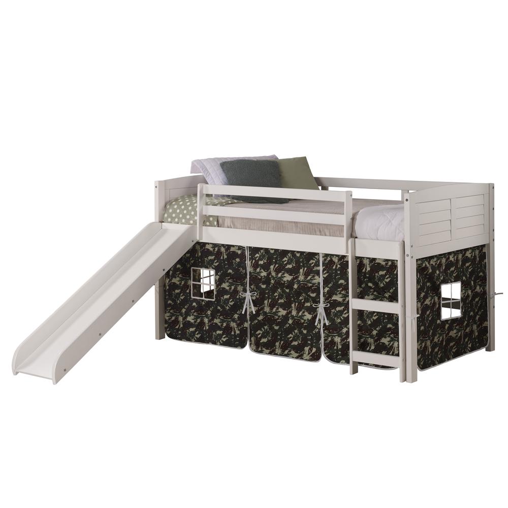 Twin Louver Low Loft White W/Camo Tent