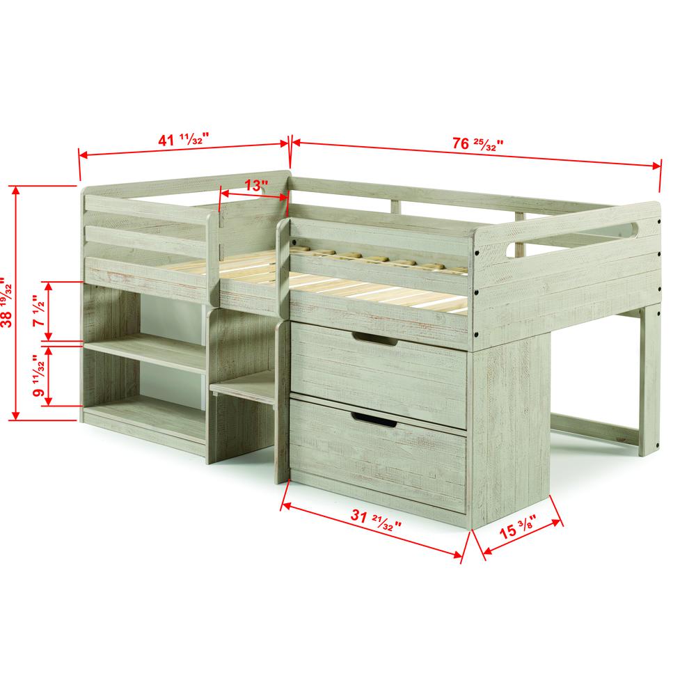 TWIN LOW LOFT RUSTIC LIGHT GREY